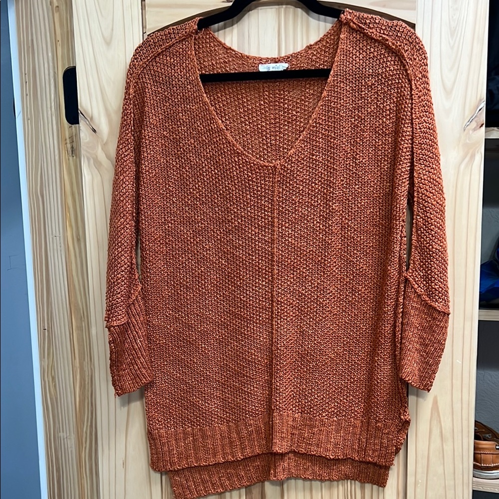 Free People Orange Knit Sweater